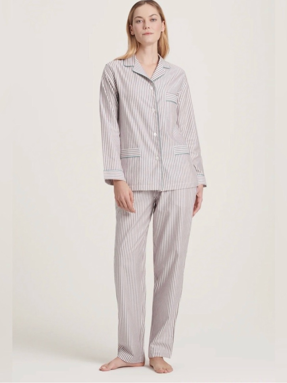 SCHOSTAL ROMA COTTON STRIPED PAJAMA SET